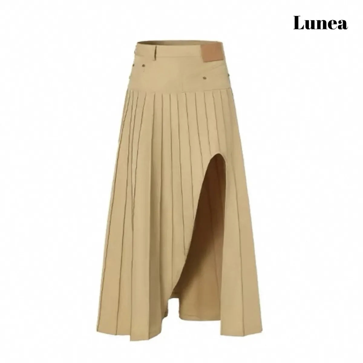 アシンメトリープリーツロングスカート